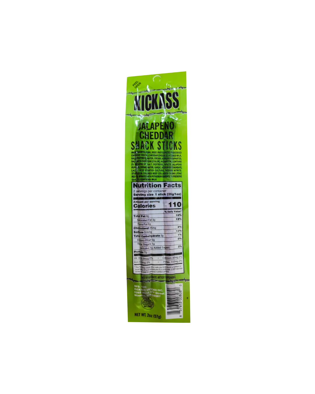KICKASS JALAPENO CHEDDAR TWIN PACK SNACK STICKS-16 COUNT