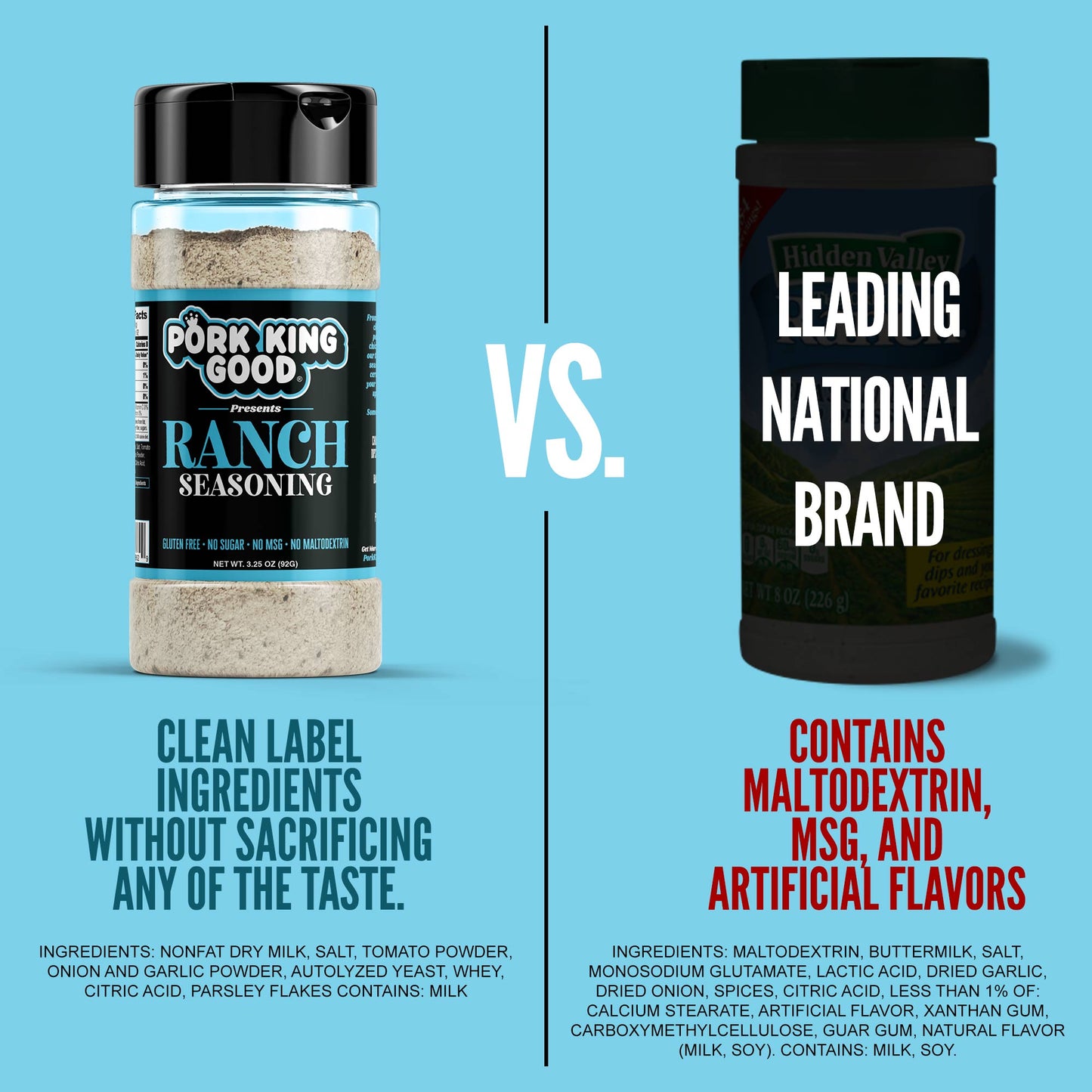Pork King Good Ranch vs National Brand