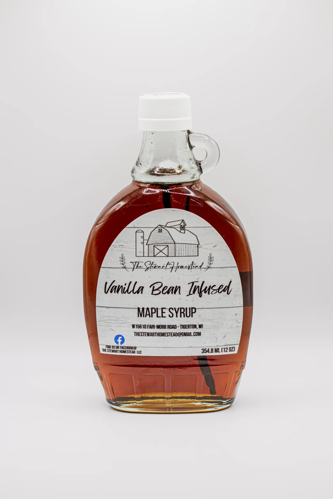 Vanilla Bean Infused Maple Syrup 12oz