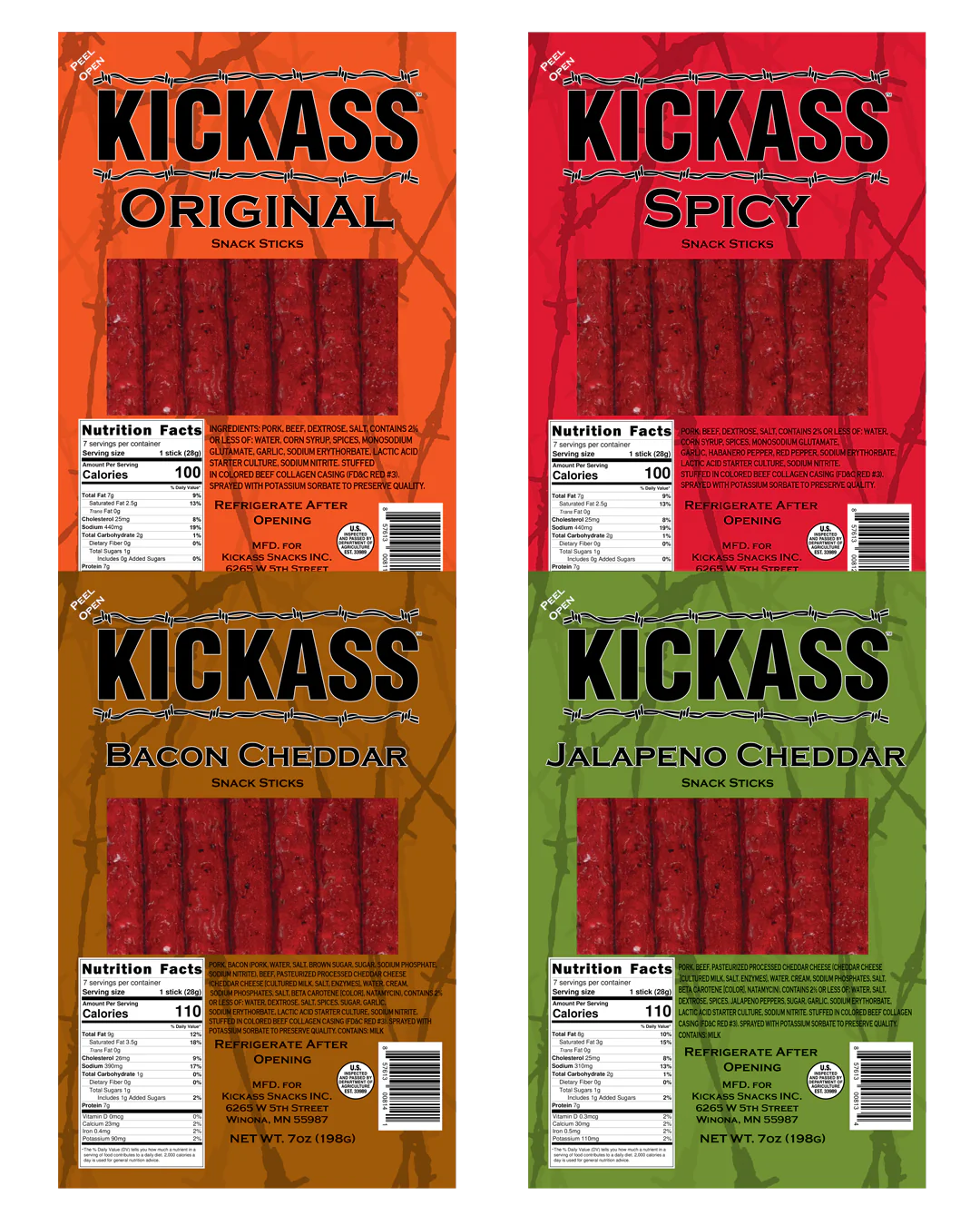KICKASS 70Z SNACK STICK VARIETY BUNDLE