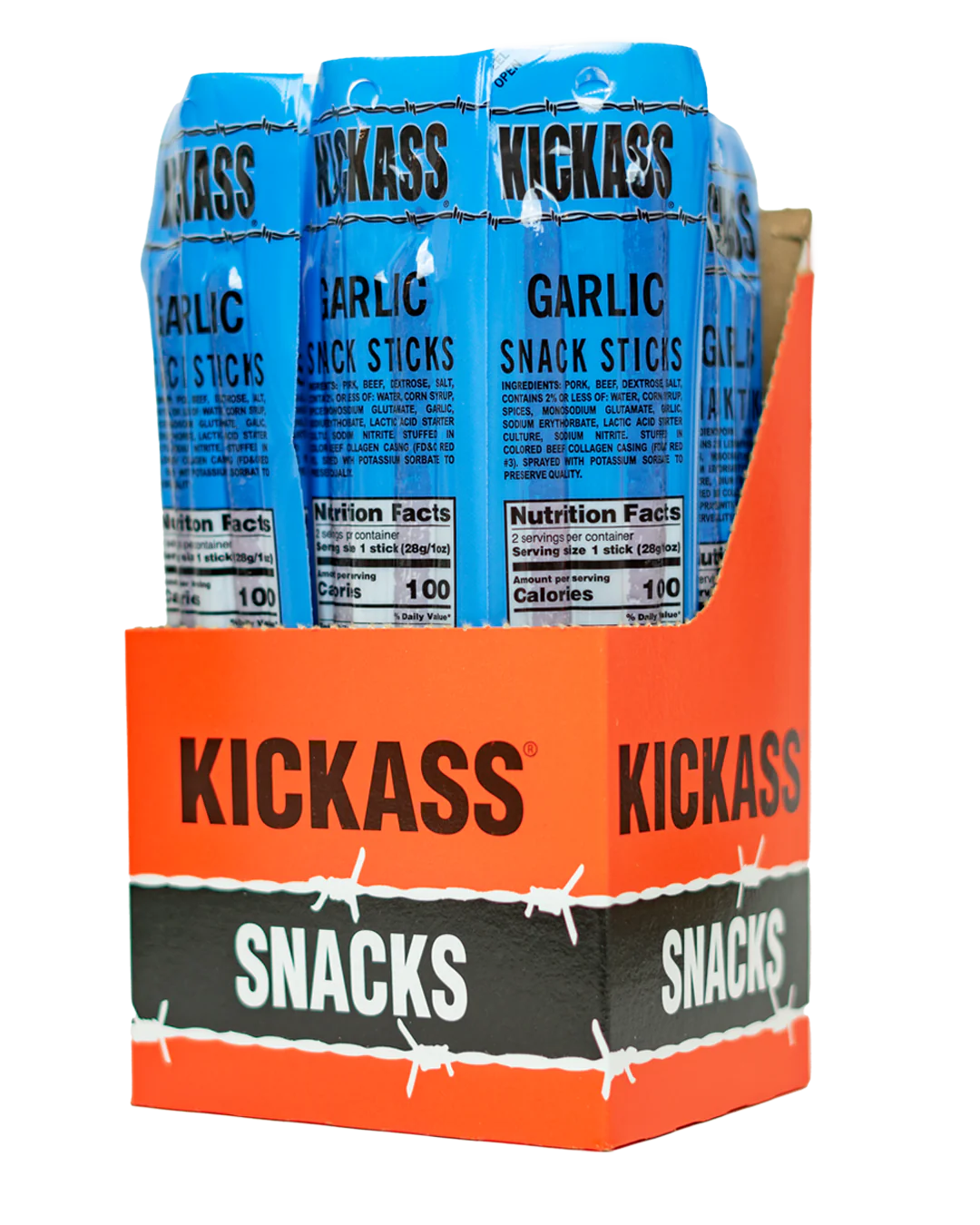 KICKASS GARLIC TWIN PACK SNACK STICKS=16 COUNT