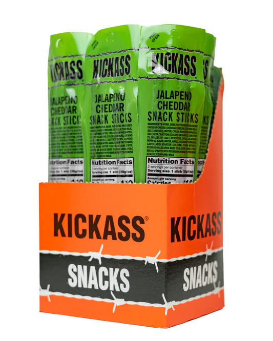 KICKASS JALAPENO CHEDDAR TWIN PACK SNACK STICKS-16 COUNT