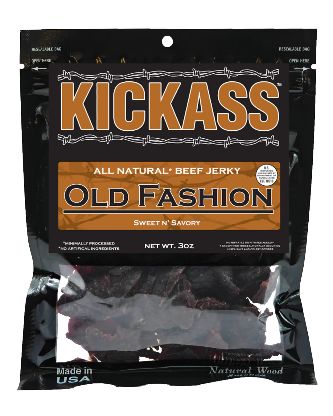 KICKASS ALL NATURAL OLD FASHION BEEF JERKY