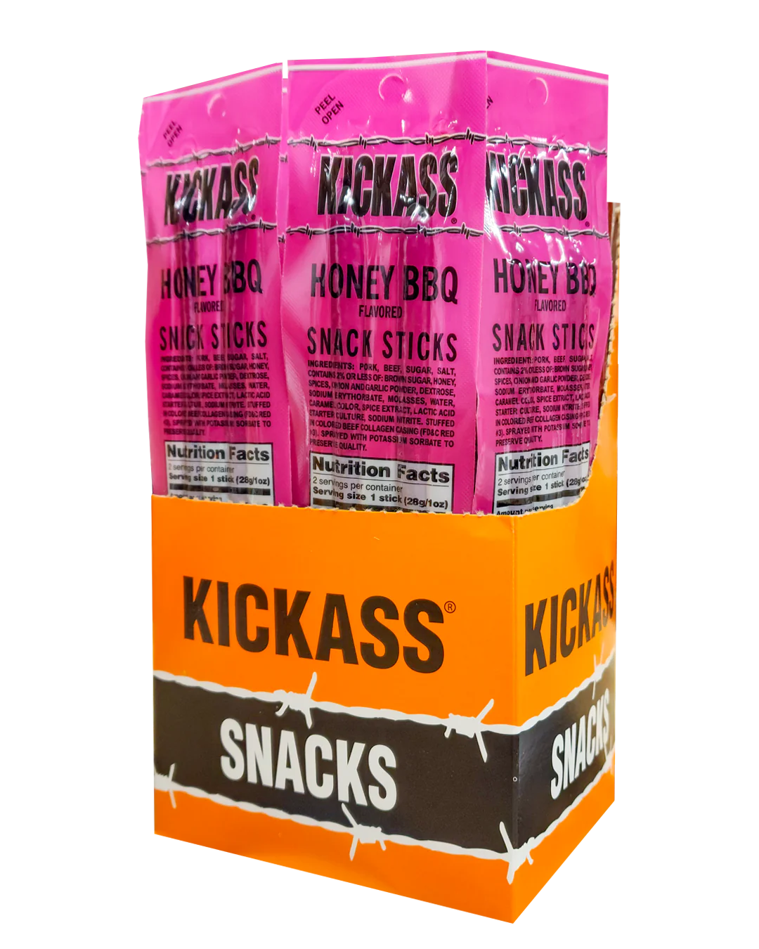 KICKASS HONEY BBQ TWIN PACK SNACK STICKS-16 COUNT