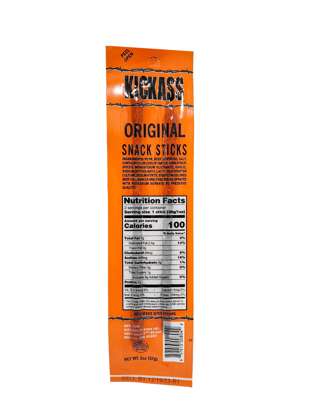 KICKASS ORIGINAL TWIN PACK SNACK STICKS- 16 COUNT