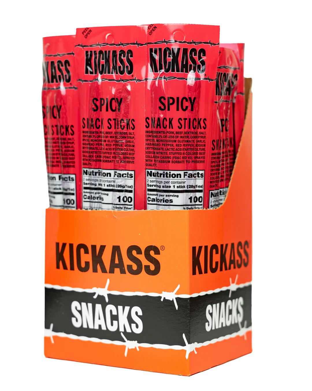 KICKASS SPICY TWIN PACK SNACK STICKS-16 COUNT