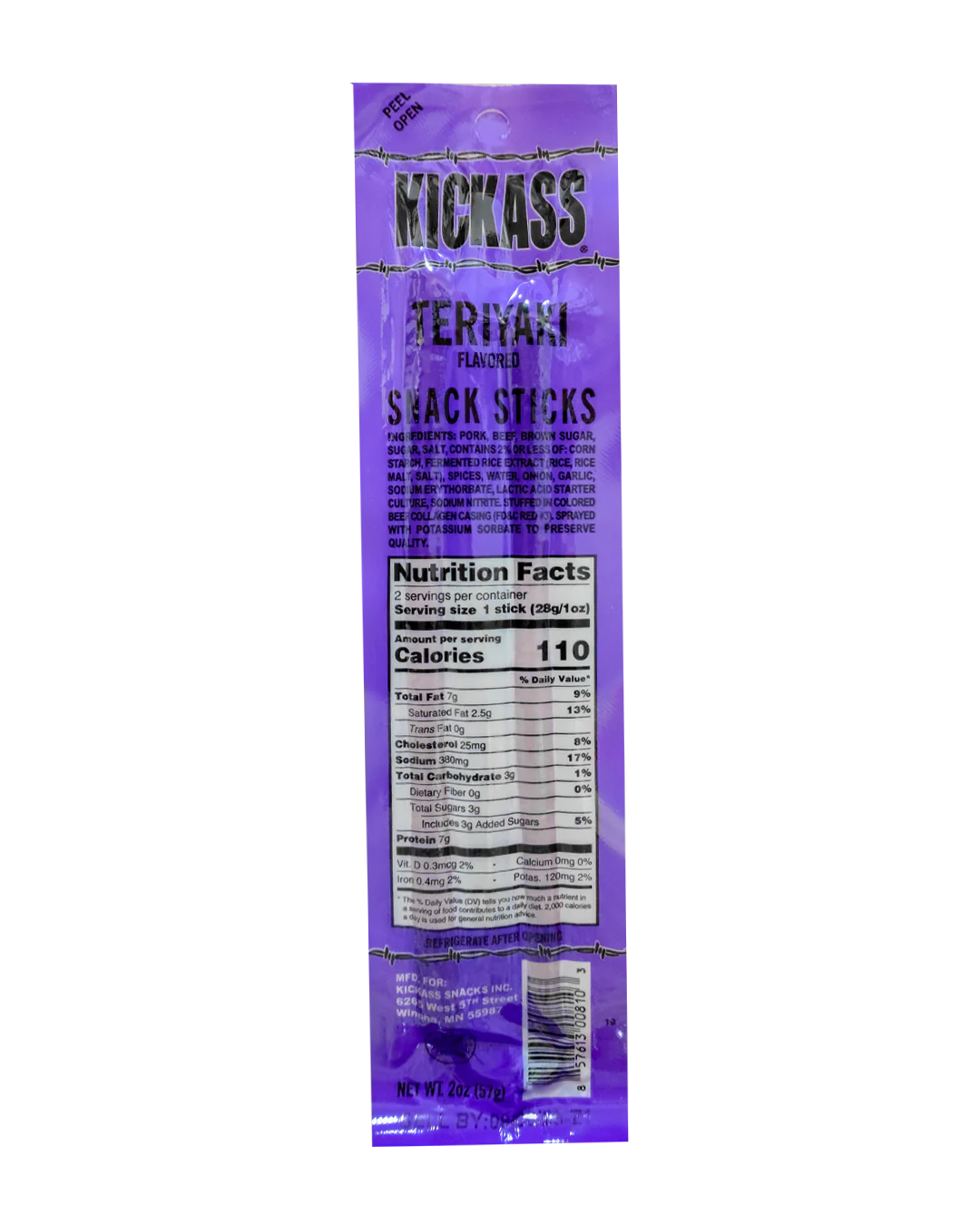 KICKASS TERIYAKI TWIN PACK SNACK STICKS-16 COUNT