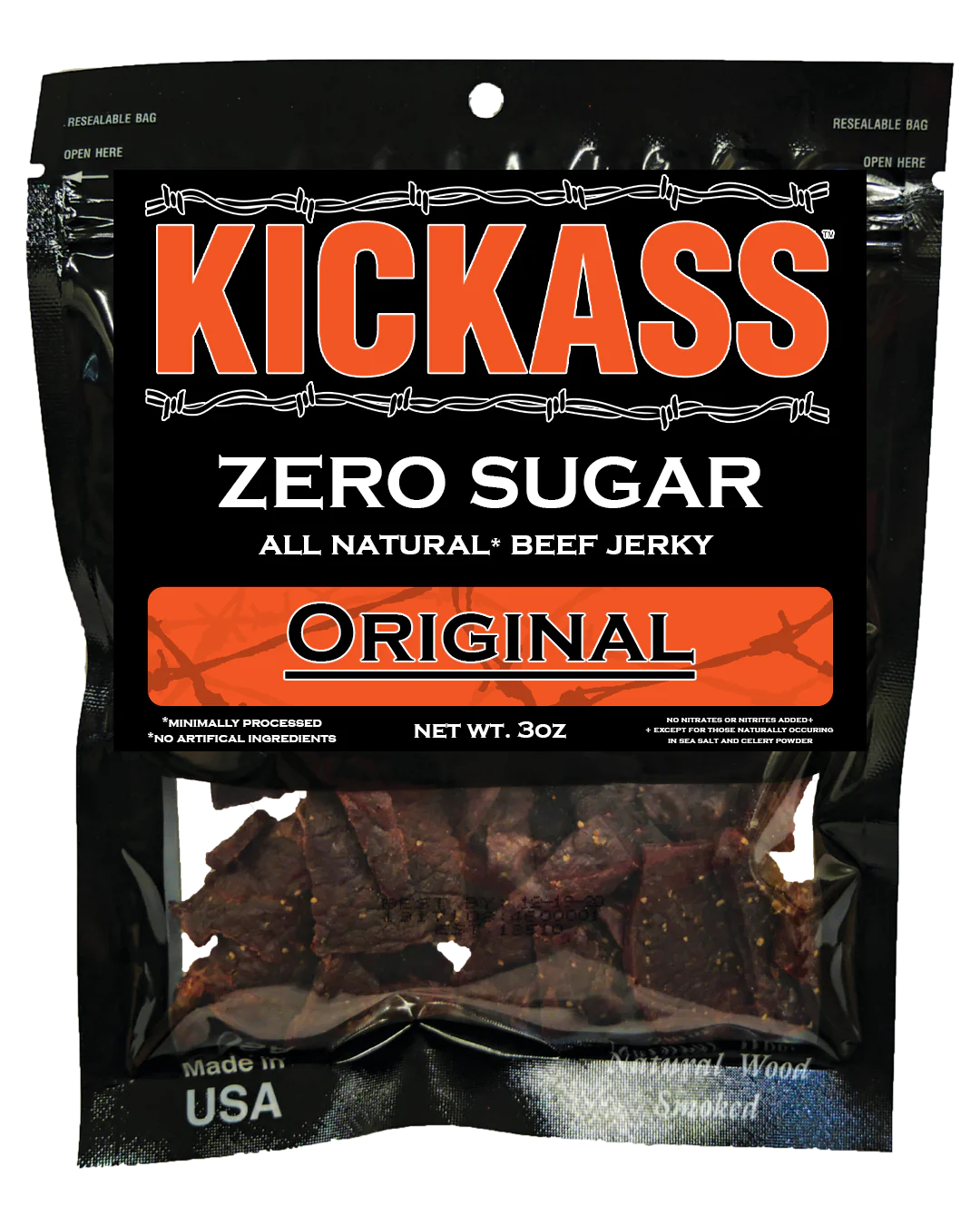 KICKASS ALLNATURAL ZERO SUGAR ORIGINAL BEEF JERKY