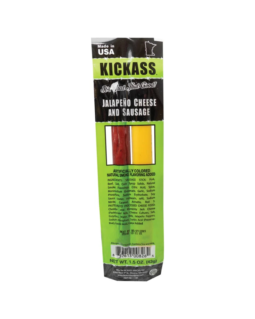 KICKASS JALAPENO CHEESE & SAUSAGE SNACK STICKS 21 COUNT