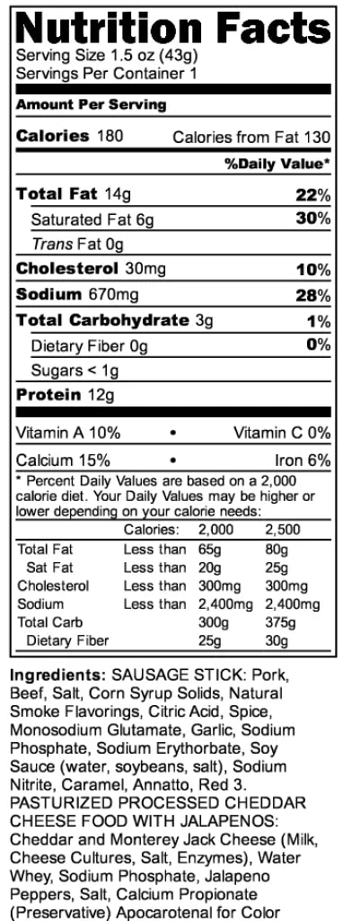 KICKASS JALAPENO & CHEDDAR SNACK STICKS (4) 7oz PACKAGES