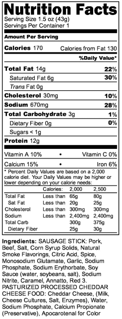 KICKASS SAUSAGE AND CHEDDAR SNACK STICKS-21 COUNT